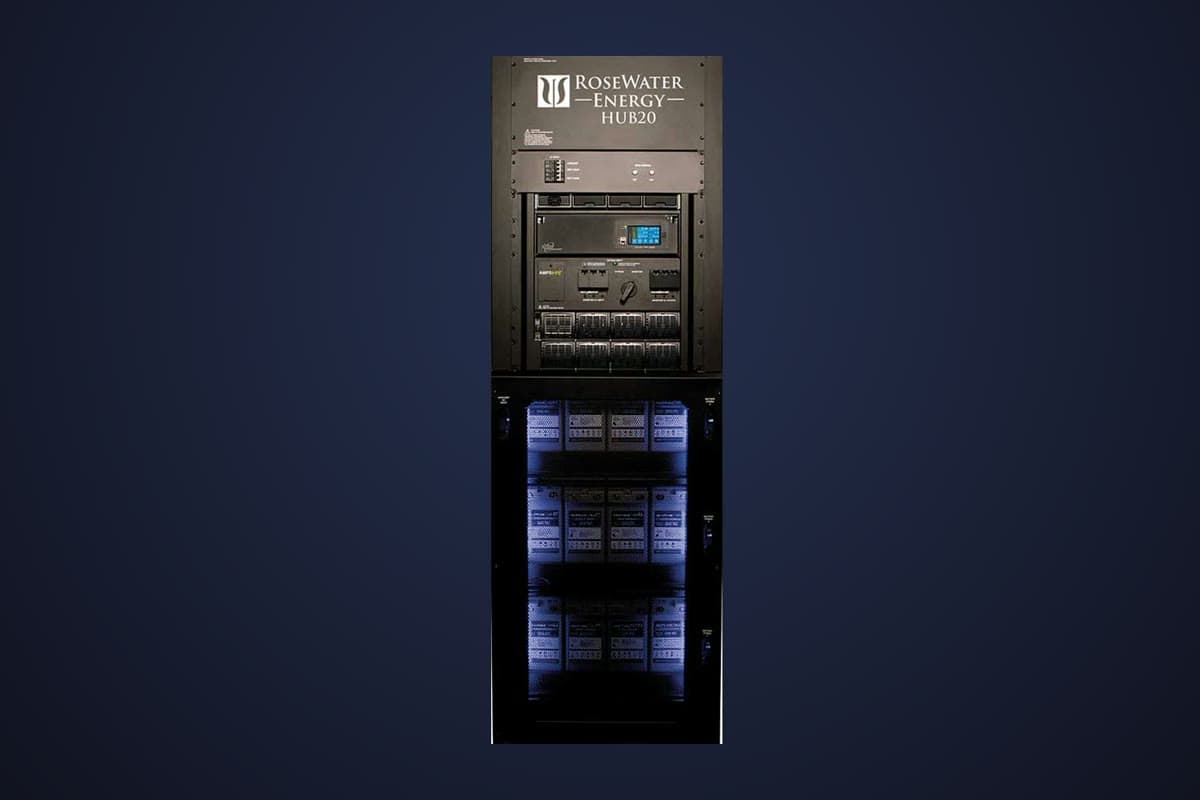 RoseWater Energy HUB20 single-cabinet power system
